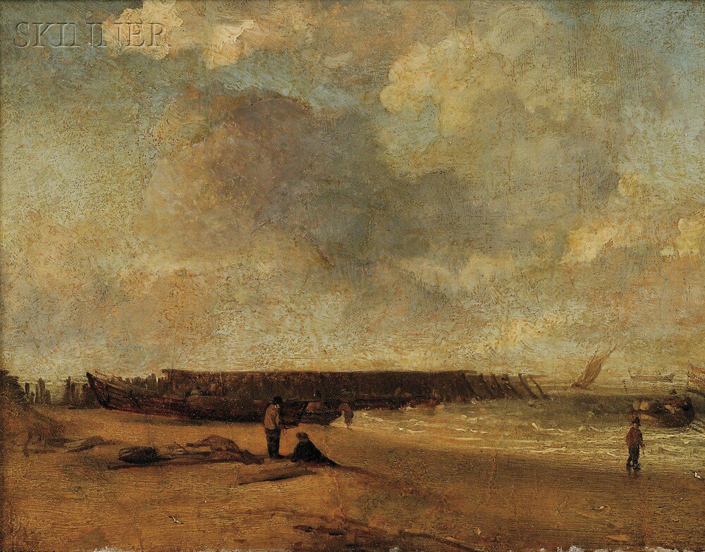 Appraisal: Augustus Wall Callcott British - Shore Scene Unsigned identified on