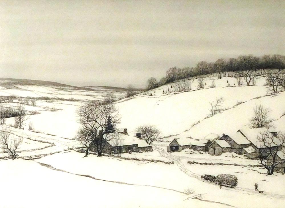 Appraisal: Kerr Eby American - etching scene of a village in