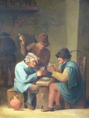 Appraisal: Manner of David Tenniers - - Peasants playing cards in