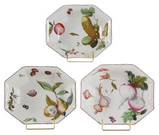 Appraisal: Three Chelsea Octagonal Dishes British circa - each painted with