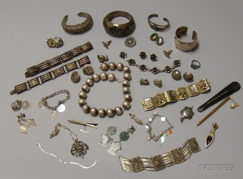 Appraisal: Group of Assorted Mostly Mexican and Other Silver Jewelry including