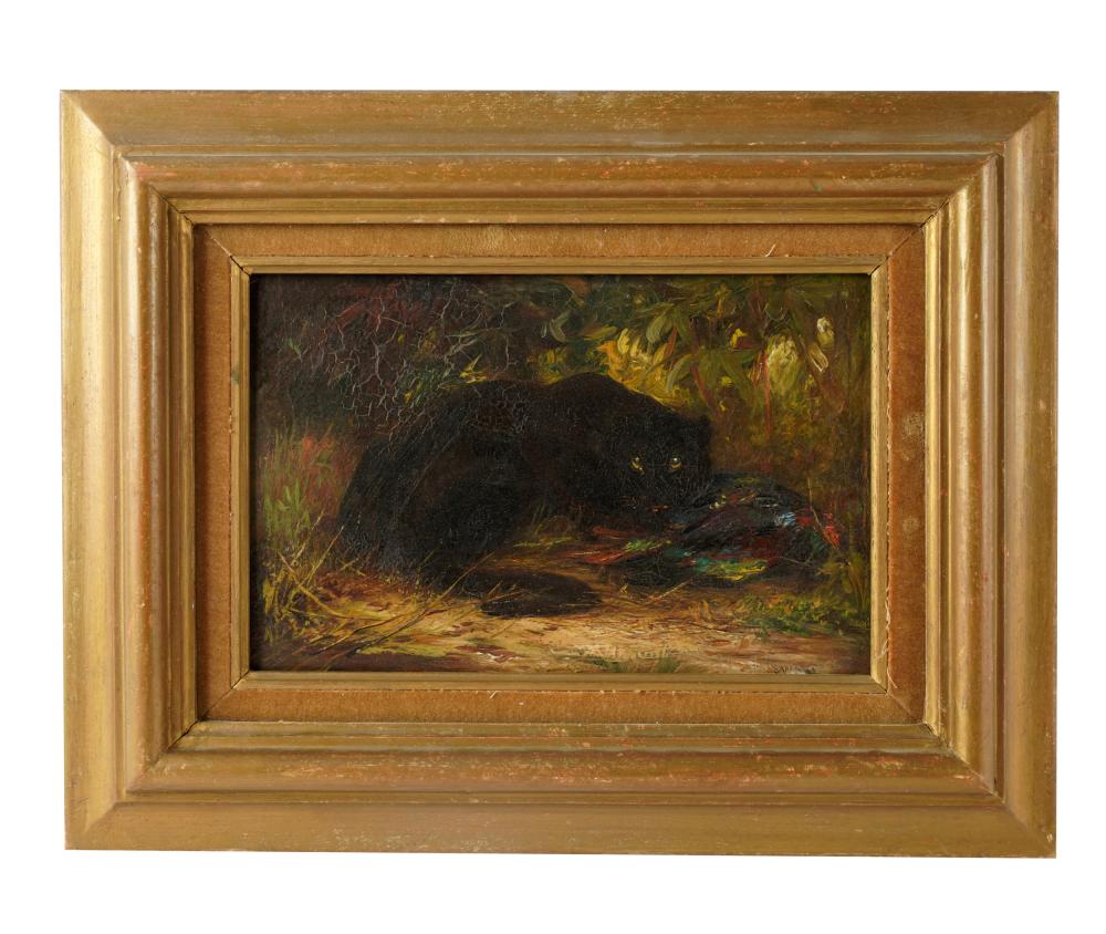 Appraisal: JOHN MACALLAN SWAN - PANTHER BIRDoil on board signed lower