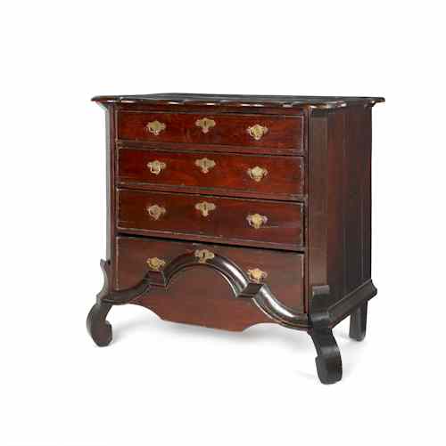 Appraisal: Dutch Queen Anne walnut chest of drawers mid th c