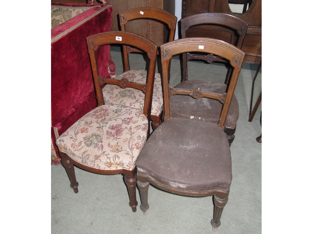 Appraisal: Set of four Victorian mahogany dining chairs