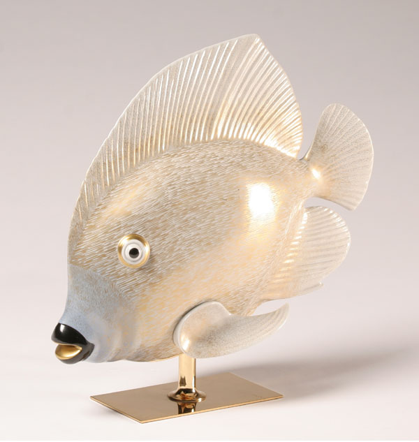 Appraisal: Large Oggetti porcelain golden fish artist signed on underside of