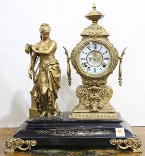 Appraisal: Ansonia French figural mantle clock Early th Century having a