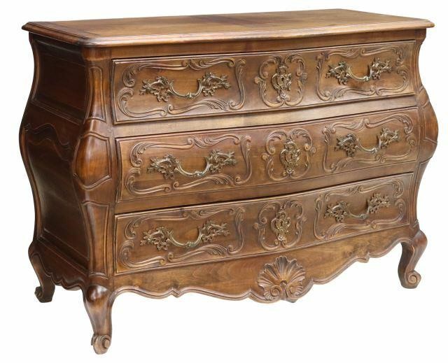 Appraisal: French Louis XV style fruitwood commode early th c three