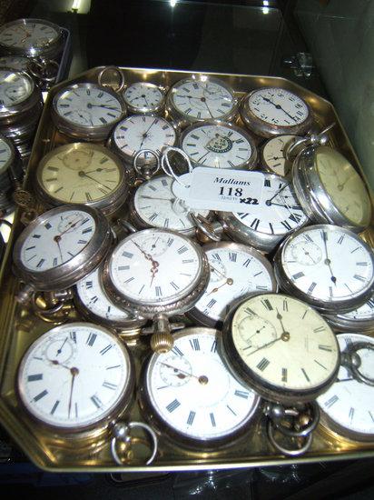 Appraisal: Twenty two silver cased pocket fob watches