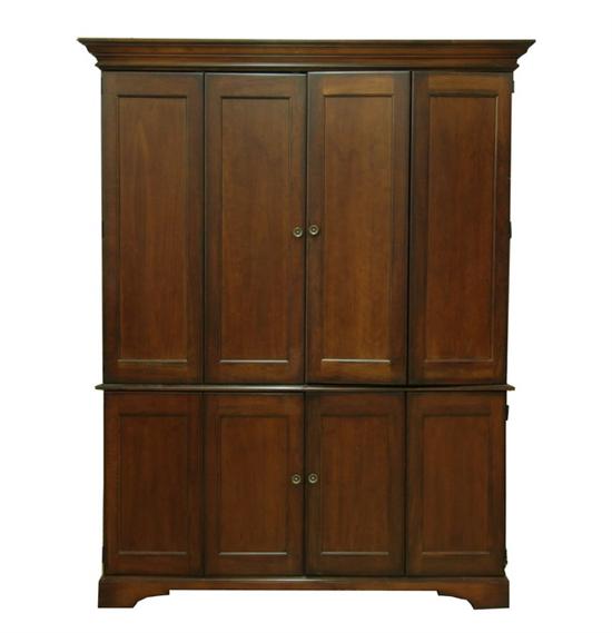 Appraisal: AMERICAN QUEEN ANNE STYLE ENTERTAINMENT CABINET late th century cherrywood