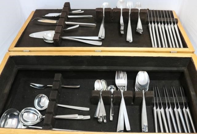 Appraisal: SILVER FLATWARE SET BY WILKINS GERMAN PIECES INCLUDES DINNER KNIVES