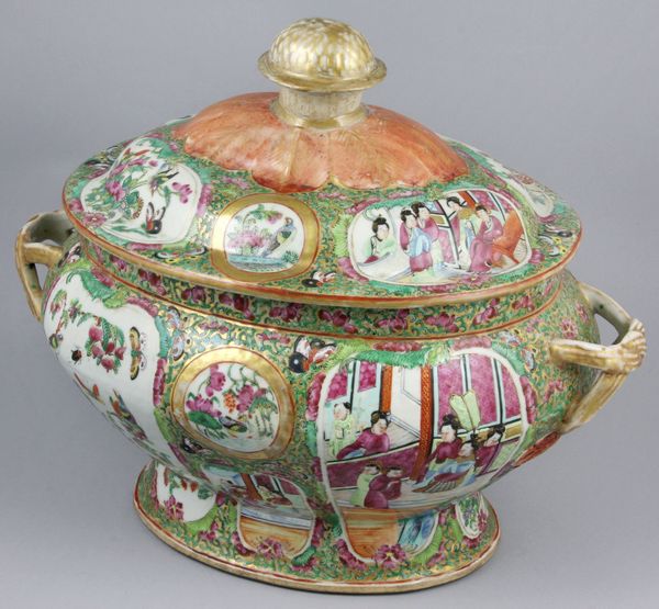 Appraisal: Early th Century Chinese Rose Canton porcelain tureen with cover