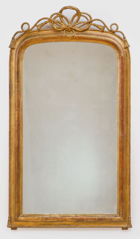 Appraisal: LOUIS PHILIPPE GILTWOOD MIRROR With an arched mirror plate within