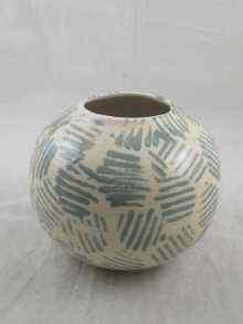 Appraisal: A Foley spherical ceramic vase with grey blue slash decoration