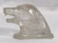 Appraisal: A rock crystal carving of a dog's head circa possibly