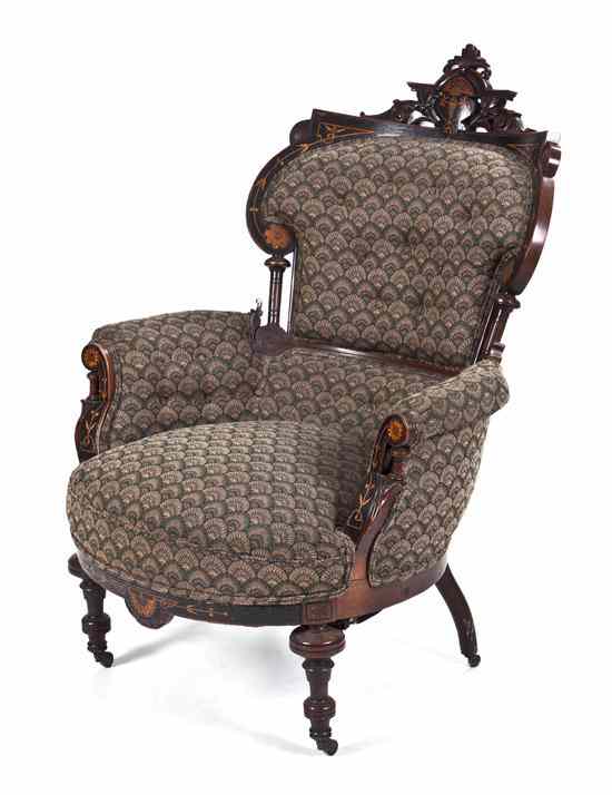 Appraisal: An American Aesthetic Movement Inlaid Armchair in manner of Herter