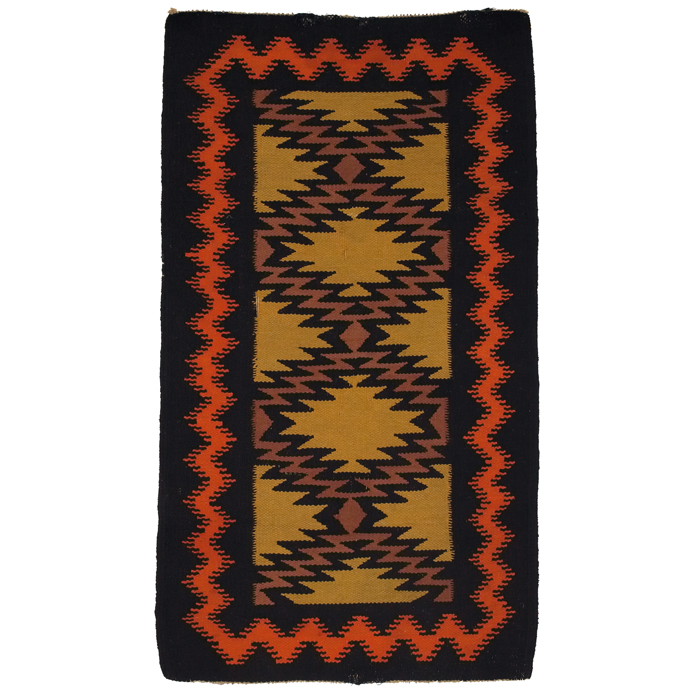 Appraisal: Gustav Stickley drugget rug c zig-zag pattern in brown orange