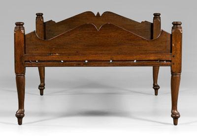 Appraisal: Rare Pennsylvania Queen Anne bedstead with walnut throughout arched headboard