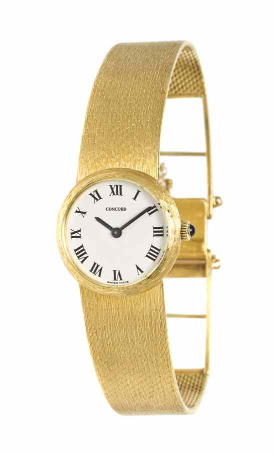 Appraisal: An Karat Yellow Gold Wristwatch Concord mm case diameter white