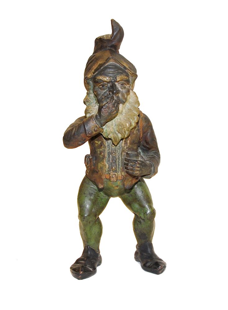 Appraisal: Rare Cigar Store Terra Cotta Polychrome Gnome Rare Cigar Store