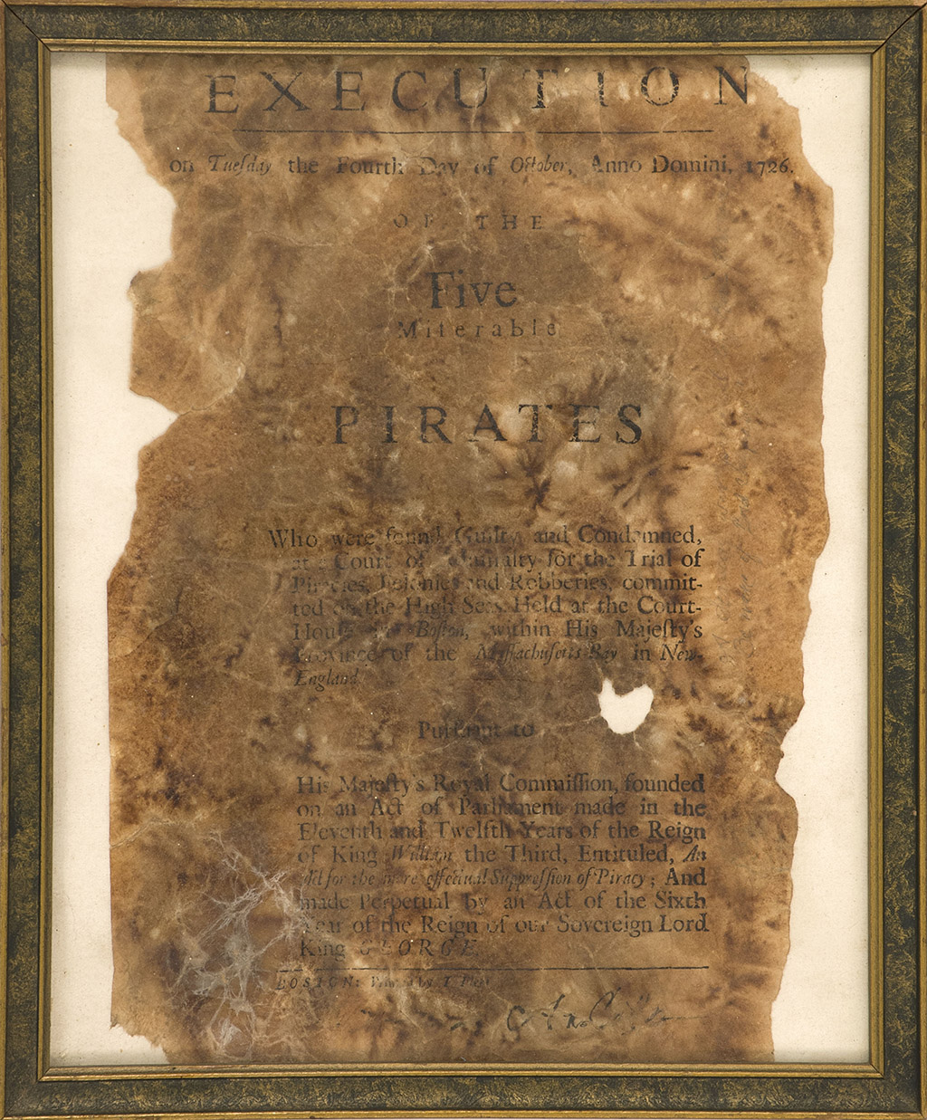 Appraisal: FRAMED PIRATE EXECUTION BROADSIDE Execution on Tuesday the fourth day