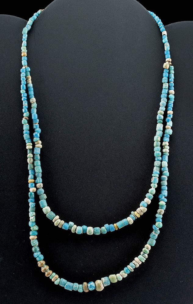 Appraisal: Romano-Egyptian Glass Bead Necklace Egypt Romano-Egyptian period ca BCE to