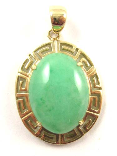 Appraisal: JADEITE AND FOURTEEN KARAT GOLD PENDANT with Mason Kay certificate