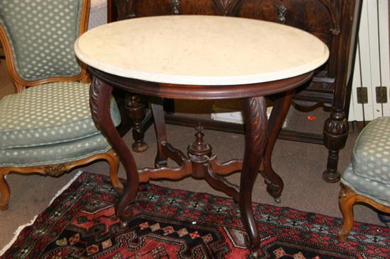 Appraisal: OVAL MARBLE TOP TABLE