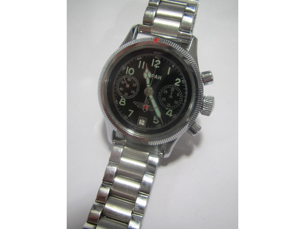 Appraisal: Gents Russian military style chronograph wrist watch with black dial