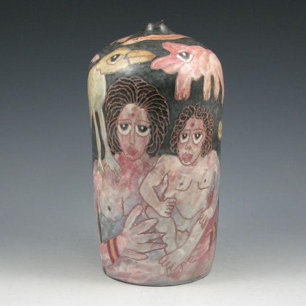 Appraisal: Modern and creative W Ledesma art pottery vase with a