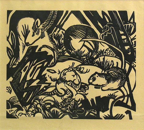 Appraisal: Franz Marc Aus der Tierlegende L III Woodcut printed on