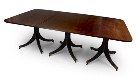 Appraisal: LATE GEORGE III MAHOGANY TRIPLE PILLAR DINING TABLE CIRCA with