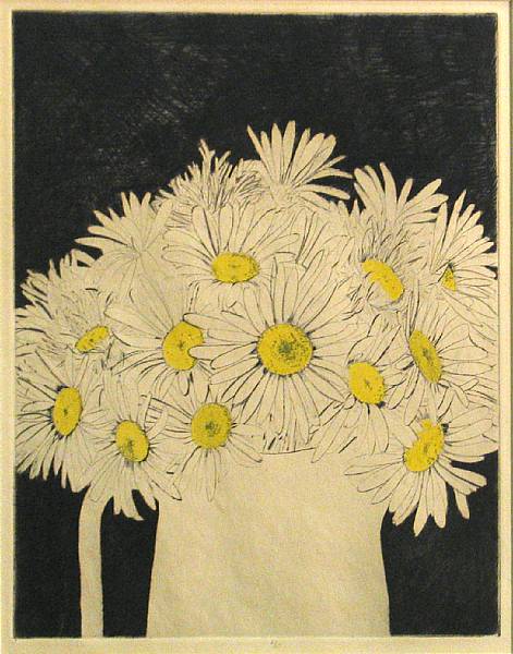 Appraisal: Beth Van Hoesen Daisies c Color etching and aquatint printed