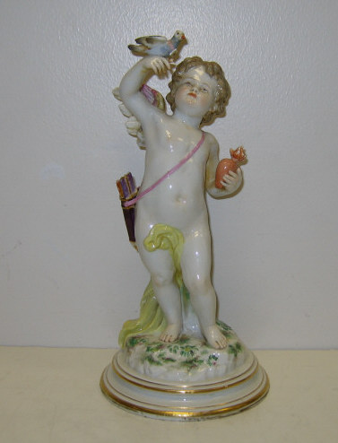 Appraisal: MEISSEN PORCELAIN CUPID WITH QUIVER Holding a burning heart and