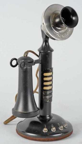 Appraisal: Connecticut -Station Candlestick Telephone Description Circa Head is nickel over