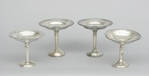 Appraisal: Two Pairs of Sterling Footed Compotes This lot includes a