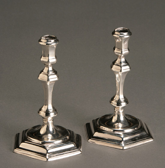 Appraisal: Pair of George I Britannia Silver Candlesticks London Each of