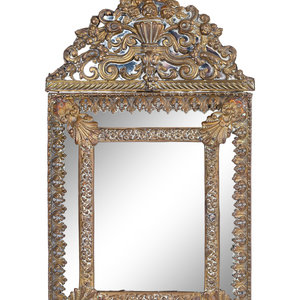 Appraisal: Two Dutch Baroque Style Repouss d Brass Mirrors TH TH