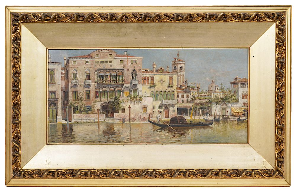 Appraisal: Egisto Massoni 'Venetian Canal' Oil on Canvas Egisto Massoni Italy