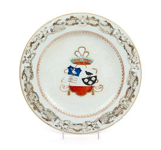 Appraisal: A Chinese Export Armorial Porcelain Plate Diameter inches A Chinese