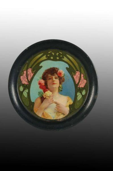 Appraisal: Tin Litho Art Nouveau Girl Tip Tray Description A few