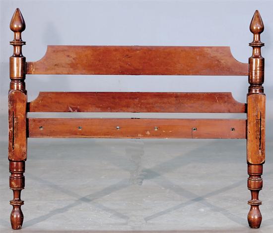 Appraisal: Pair American country walnut bedsteads th centurythree-quarter size with turned