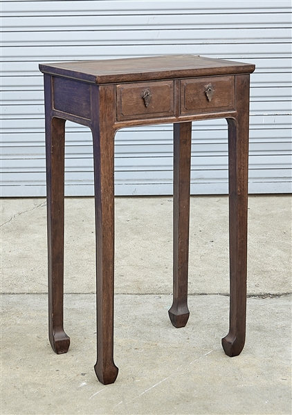 Appraisal: Tall Chinese hard wood table with two drawers x x