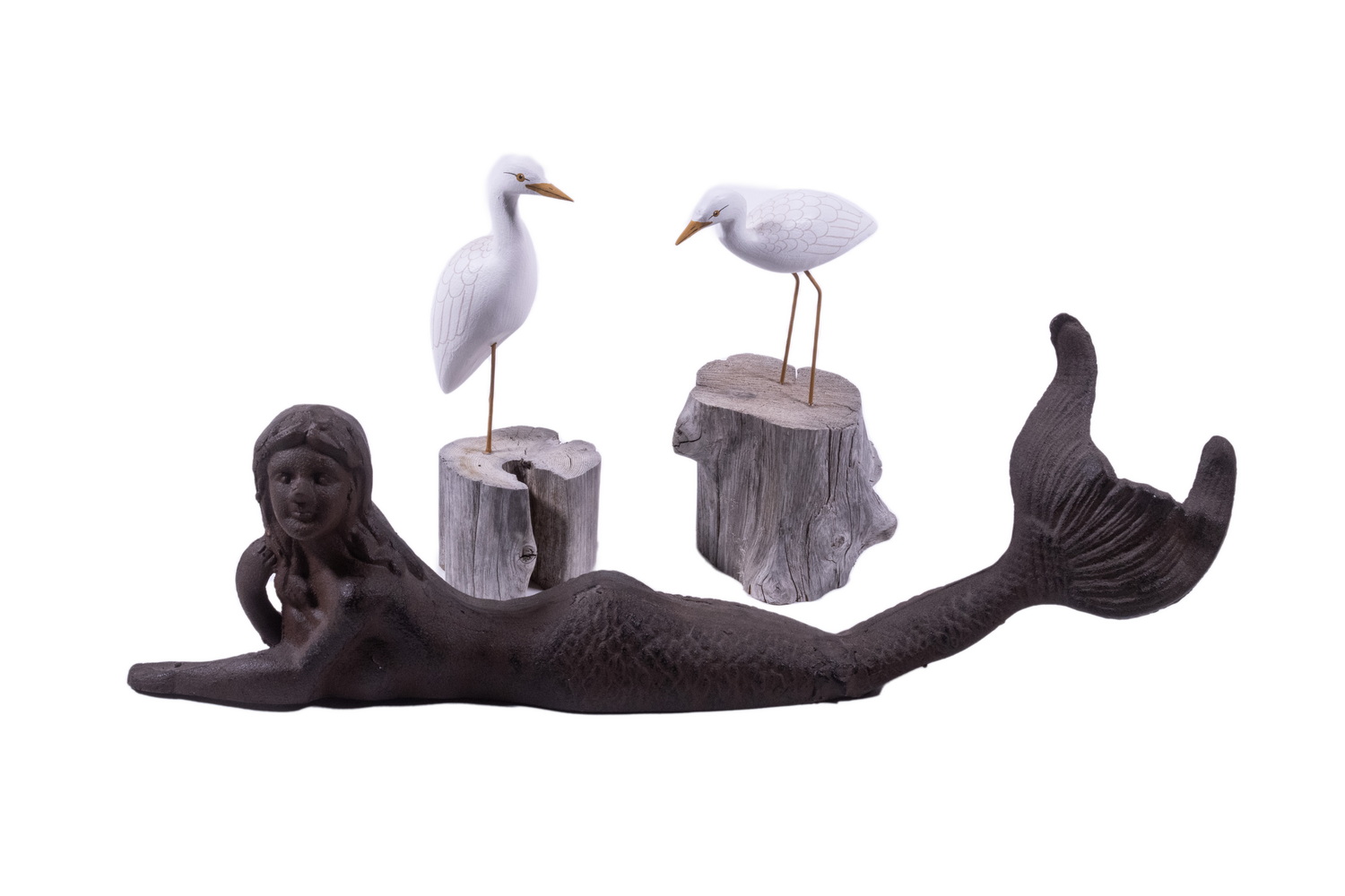 Appraisal: DECORATIVE ACCESSORIES INCL GARY POISSON CARVED BIRDS Group of Coastal