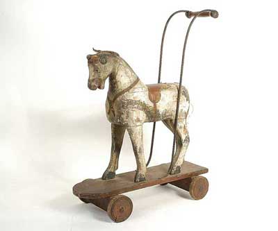 Appraisal: Wooden push-a-long Horse Lines Brothers or similar late nineteenth century