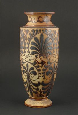 Appraisal: A Martin Brothers stoneware vase incised with scrolling foliage in