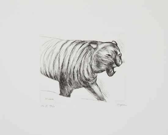 Appraisal: Henry Moore - Tiger c etching signed and numbered PL