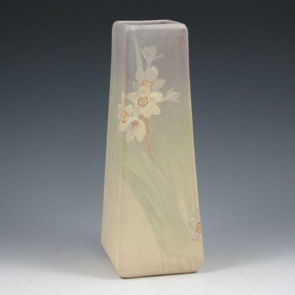 Appraisal: Weller Hudson Light vase in a square form with floral