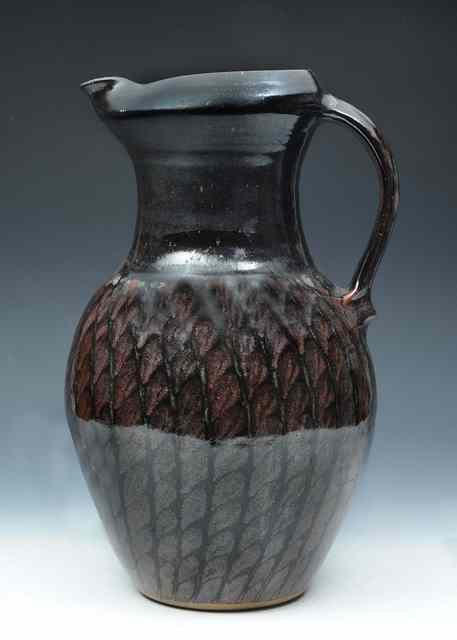 Appraisal: David Lloyd Jones British - A large stoneware jug with