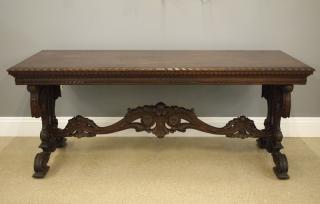 Appraisal: Walnut Library table An early th century American Walnut library