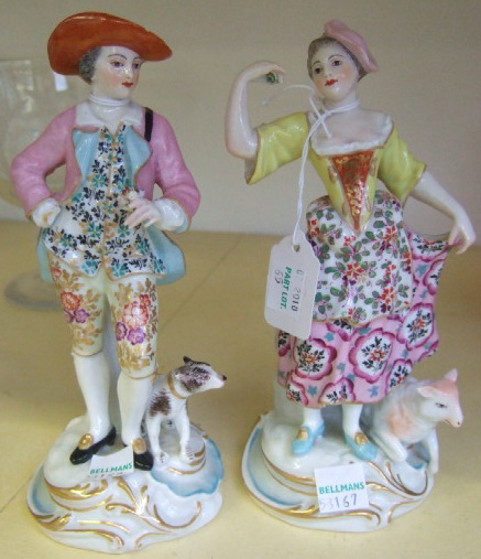 Appraisal: A pair of German porcelain figures th century in the